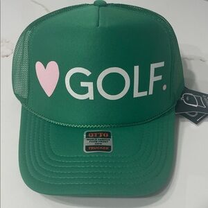 💓Golf Love GOLF. Green & Pink Trucker Hat
